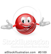 Vector Illustration of a 3d Happy Cricket Ball Mascot by AtStockIllustration