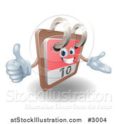 Vector Illustration of a 3d Happy Desk Calendar Holding a Thumb up by AtStockIllustration