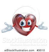 Vector Illustration of a 3d Happy Red Heart with Open Arms by AtStockIllustration