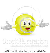 Vector Illustration of a 3d Happy Tennis Ball Mascot by AtStockIllustration