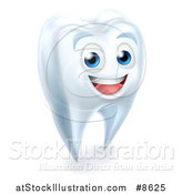 Vector Illustration of a 3d Happy White Tooth Character Smiling by AtStockIllustration