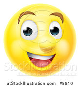 Vector Illustration of a 3d Happy Yellow Male Smiley Emoji Emoticon Face by AtStockIllustration