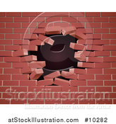 Vector Illustration of a 3d Hole in a Red Brick Wall by AtStockIllustration