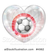 Vector Illustration of a 3d Japanese Flag Heart and Soccer Ball by AtStockIllustration