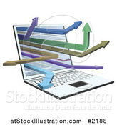 Vector Illustration of a 3d Laptop with Arrow by AtStockIllustration