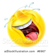 Vector Illustration of a 3d Laughing and Crying Yellow Male Smiley Emoji Emoticon Face by AtStockIllustration