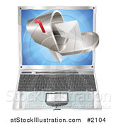 Vector Illustration of a 3d Letter in a Mailbox over a Laptop by AtStockIllustration