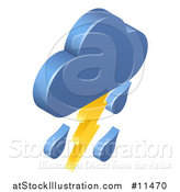 Vector Illustration of a 3d Lightning Cloud Storm Weather Icon by AtStockIllustration