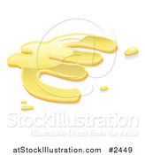 Vector Illustration of a 3d Liquid Gold Euro Symbol by AtStockIllustration