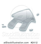 Vector Illustration of a 3d Liquid Silver House and Droplets by AtStockIllustration