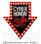 Vector Illustration of a 3d Marquee Sign with Cyber Monday Sale Text by AtStockIllustration