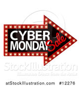 Vector Illustration of a 3d Marquee Sign with Cyber Monday Sale Text by AtStockIllustration
