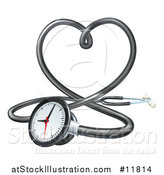 Vector Illustration of a 3d Medical Stethoscope Forming a Love Heart by AtStockIllustration