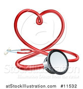 Vector Illustration of a 3d Medical Stethoscope Forming a Red Love Heart by AtStockIllustration