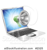 Vector Illustration of a 3d Megaphone Emerging from a Laptop by AtStockIllustration