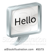 Vector Illustration of a 3d Metal Hello Chat Balloon by AtStockIllustration