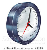 Vector Illustration of a 3d Metallic Wall Clock by AtStockIllustration