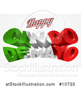 Vector Illustration of a 3d Mexican Flag Colored Happy Cinco De Mayo Design by AtStockIllustration