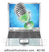 Vector Illustration of a 3d Mic over a Laptop by AtStockIllustration