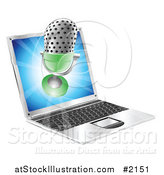 Vector Illustration of a 3d Microphone over a Laptop Screen by AtStockIllustration