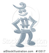 Vector Illustration of a 3d Music Note Man Mascot Standing with Hands on His Hips by AtStockIllustration