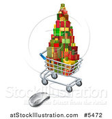 Vector Illustration of a 3d Online Shopping Cart with Christmas Presents by AtStockIllustration
