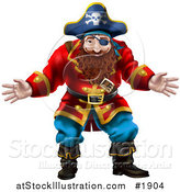 Vector Illustration of a 3d Pirate Holding His Hands out by AtStockIllustration