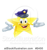 Vector Illustration of a 3d Police Star Mascot by AtStockIllustration