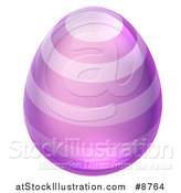Vector Illustration of a 3d Purple Easter Egg with Stripes by AtStockIllustration