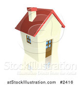 Vector Illustration of a 3d Red Roofed Cottage House by AtStockIllustration