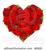 Vector Illustration of a 3d Red Rose Heart by AtStockIllustration