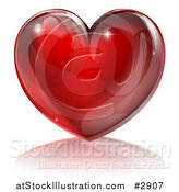 Vector Illustration of a 3d Red Sparkly Heart and Reflection by AtStockIllustration