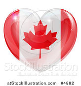 Vector Illustration of a 3d Reflective Canadian Flag Heart by AtStockIllustration