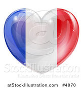 Vector Illustration of a 3d Reflective French Flag Heart by AtStockIllustration