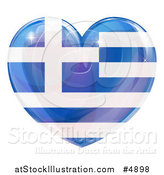 Vector Illustration of a 3d Reflective Greek Flag Heart by AtStockIllustration