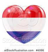 Vector Illustration of a 3d Reflective Netherlands Flag Heart by AtStockIllustration