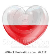 Vector Illustration of a 3d Reflective Poland Flag Heart by AtStockIllustration