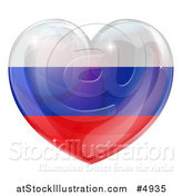 Vector Illustration of a 3d Reflective Russian Flag Heart by AtStockIllustration