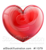 Vector Illustration of a 3d Reflective Shiny Red Love Heart by AtStockIllustration