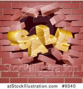 Vector Illustration of a 3d Sale Breaking down Wall by AtStockIllustration