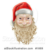 Vector Illustration of a 3d Santa Face Witha Blond Beard and Mustache by AtStockIllustration