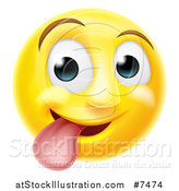 Vector Illustration of a 3d Silly Yellow Smiley Emoji Emoticon Face Sticking His Tongue out by AtStockIllustration