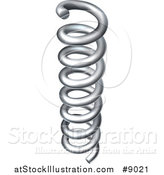 Vector Illustration of a 3d Silver Coil Spring by AtStockIllustration