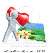 Vector Illustration of a 3d Silver Man Pinning a Photograph by AtStockIllustration