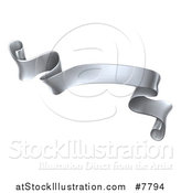 Vector Illustration of a 3d Silver Metal Scroll Ribbon Banner by AtStockIllustration