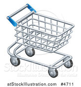 Vector Illustration of a 3d Silver Shopping Cart by AtStockIllustration