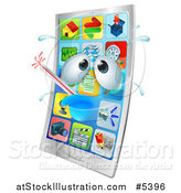 Vector Illustration of a 3d Smart Phone Sick with a Fever by AtStockIllustration
