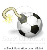 Vector Illustration of a 3d Soccer Ball Bomb by AtStockIllustration