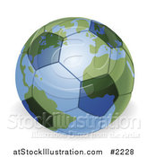 Vector Illustration of a 3d Soccer Ball Globe by AtStockIllustration