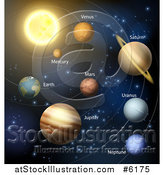 Vector Illustration of a 3d Solar System Orbiting the Sun by AtStockIllustration